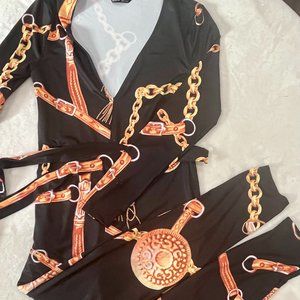 Gold Chain Print Jumpsuit